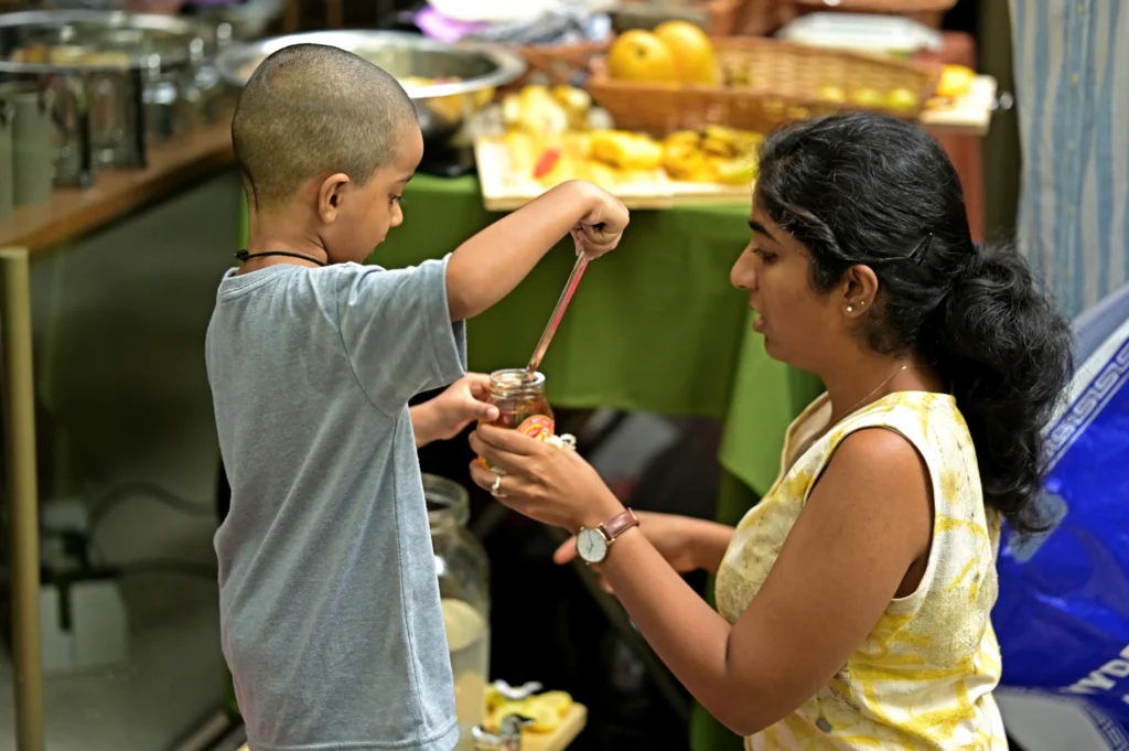 student and teacher in waldorf school