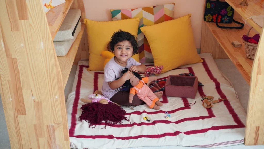 kids playing with dolls
